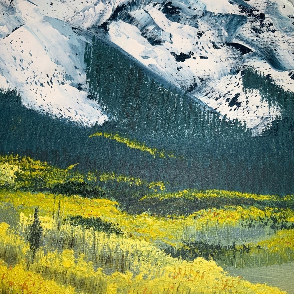 Oil Painting~Original Signed~”Log Cabin On The PrairieIn The Rockies”~24X18 - Picture 6 of 12